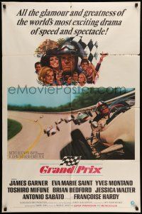 1p399 GRAND PRIX 1sh '67 Formula One race car driver James Garner, artwork by Howard Terpning!
