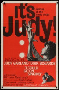 1p479 I COULD GO ON SINGING 1sh '63 artwork of Judy Garland performing with Dirk Bogarde!