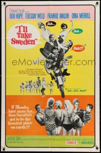 1p493 I'LL TAKE SWEDEN 1sh '65 Bob Hope & Tuesday Weld, lots of sexy bikini babes, different!!