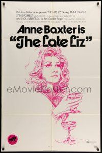 1p558 LATE LIZ 1sh '71 great artwork of alcoholic Anne Baxter with two drinks!