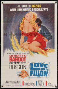 1p598 LOVE ON A PILLOW 1sh '64 sexy Brigitte Bardot, the screen sizzles with Bardolatry!