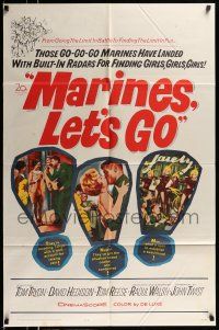 1p621 MARINES LET'S GO 1sh '61 Raoul Walsh directed, Tom Tryon, girls, girls, girls!