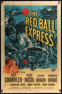 1p757 RED BALL EXPRESS 1sh '52 Budd Boetticher, Army Devil Driver Jeff Chandler!
