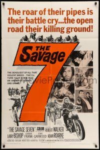 1p800 SAVAGE SEVEN 1sh '68 AIP, bad bikers, the open road their killing ground!