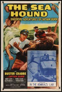 1p804 SEA HOUND chapter 8 1sh R55 Buster Crabbe, daredevil adventures of Captain Silver!
