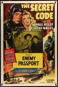 1p810 SECRET CODE chapter 1 1sh R53 Paul Kelly, Nagel, greatest WWII spy serial of all time!