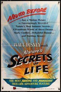 1p818 SECRETS OF LIFE 1sh '56 Disney True Life Adventure, nature's most intimate secrets!