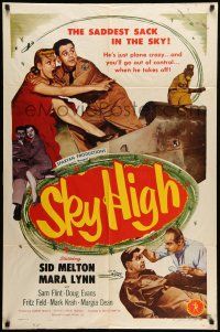 1p840 SKY HIGH 1sh '51 Sid Melton, Mara Lynn, Sam Flint, saddest sack in the sky!