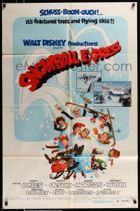 1p848 SNOWBALL EXPRESS 1sh '72 Walt Disney, Dean Jones, wacky winter fun art!