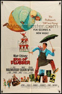 1p849 SON OF FLUBBER 1sh R70 Walt Disney, art of absent-minded professor Fred MacMurray!