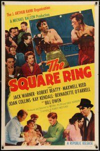 1p859 SQUARE RING 1sh '55 art of boxer Robert Beatty over boxing ring + sexy Kay Kendall!