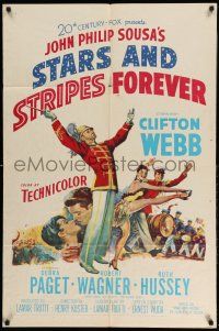 1p866 STARS & STRIPES FOREVER 1sh '53 Clifton Webb as band leader & composer John Philip Sousa!