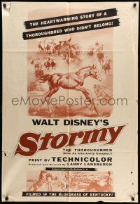 1p869 STORMY 1sh '54 cool artwork of Walt Disney thoroughbred horse!