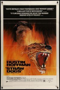1p873 STRAW DOGS style D 1sh '72 directed by Sam Peckinpah, Dustin Hoffman, best different image!