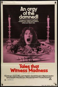 1p893 TALES THAT WITNESS MADNESS 1sh '73 wacky screaming head on food platter horror image!