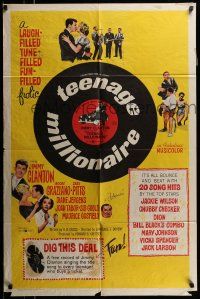 1p897 TEENAGE MILLIONAIRE 1sh '61 Jimmy Clanton, free record for every teenager who buys a ticket!