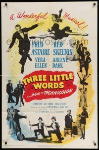 1p913 THREE LITTLE WORDS 1sh '50 art of Fred Astaire, Red Skelton & sexy dancing Vera-Ellen!