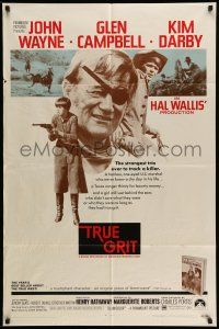 1p937 TRUE GRIT 1sh '69 John Wayne as Rooster Cogburn, Kim Darby, Glen Campbell