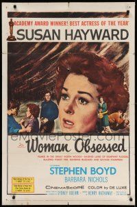 1p984 WOMAN OBSESSED 1sh '59 Best Actress Academy Award Winner Susan Hayward, Stephen Boyd