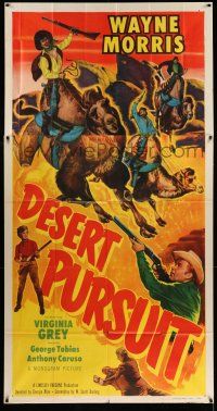 1r761 DESERT PURSUIT 3sh '52 Wayne Morris & cowboys riding imported camels instead of horses!
