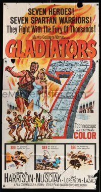 1r788 GLADIATORS SEVEN 3sh '63 art of 7 Spartan warriors who fight with the fury of thousands!