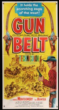 1r792 GUN BELT 3sh '53 art of cowboy George Montgomery, it holds the scorching saga of the West!