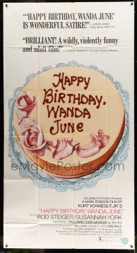 1r798 HAPPY BIRTHDAY WANDA JUNE 3sh '71 from Kurt Vonnegut play, great cake artwork!