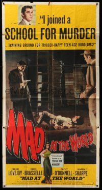 1r837 MAD AT THE WORLD 3sh '55 sexy teen bad girl lived & loved in a school for murder!