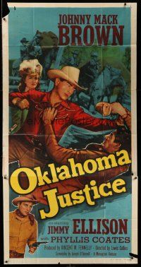 1r859 OKLAHOMA JUSTICE 3sh '51 Johnny Mack Brown, Phyllis Coates, cowboy western art!