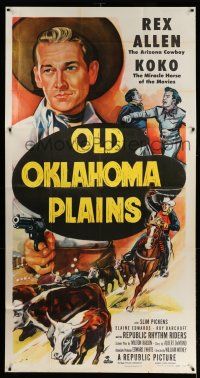 1r860 OLD OKLAHOMA PLAINS 3sh '52 cowboy Rex Allen and Koko the miracle horse of the movies!