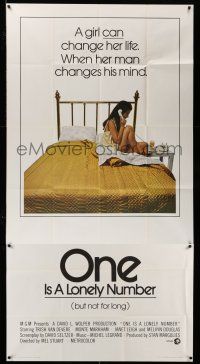 1r861 ONE IS A LONELY NUMBER 3sh '72 Trish Van Devere in nightie in bed alone!