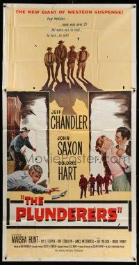1r879 PLUNDERERS 3sh '60 Jeff Chandler, John Saxon, Dolores Hart, a new giant of western suspense