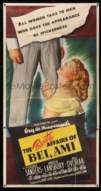1r886 PRIVATE AFFAIRS OF BEL AMI 3sh '47 sexy Angela Lansbury loves scoundrel George Sanders!