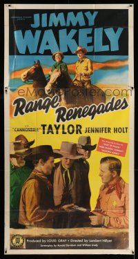 1r891 RANGE RENEGADES 3sh '48 singing cowboy Jimmy Wakely, Dub Cannonball Taylor, western!