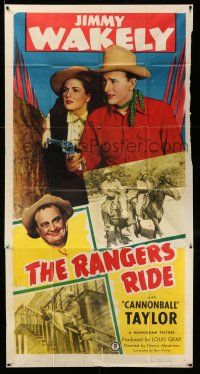 1r892 RANGERS RIDE 3sh '48 singing cowboy Jimmy Wakely + Dub Cannonball Taylor, Texas Rangers!