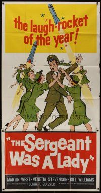 1r908 SERGEANT WAS A LADY 3sh '61 Martin West, wacky artwork of military women chasing after man!
