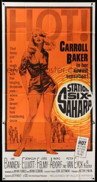 1r933 STATION SIX-SAHARA 3sh '64 super sexy Carroll Baker is alone with five men in the desert!