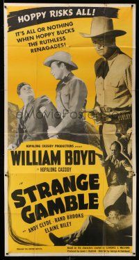 1r937 STRANGE GAMBLE 3sh '48 William Boyd as Hopalong Cassidy bucks the ruthless renagades!