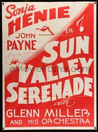 1r018 SUN VALLEY SERENADE 2sh R40s Sonja Henie, John Payne, Glenn Miller and His Orchestra!