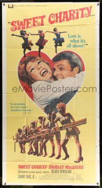 1r941 SWEET CHARITY 3sh '69 Bob Fosse musical starring Shirley MacLaine, it's all about love!