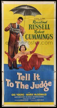 1r943 TELL IT TO THE JUDGE 3sh '49 Robert Cummings dumps water on Rosalind Russell!