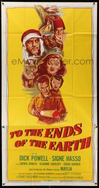 1r959 TO THE ENDS OF THE EARTH 3sh R56 drugs, different montage art with Dick Powell & top cast!
