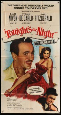 1r961 TONIGHT'S THE NIGHT 3sh '54 David Niven, sexy full-length Yvonne De Carlo, Barry Fitzgerald