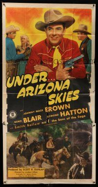 1r970 UNDER ARIZONA SKIES 3sh '46 great images of cowboy Johnny Mack Brown & Reno Browne!