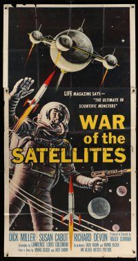1r983 WAR OF THE SATELLITES 3sh '58 the ultimate in scientific monsters, cool astronaut art!