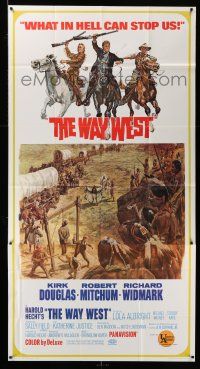 1r986 WAY WEST 3sh '67 Kirk Douglas, Robert Mitchum, Richard Widmark, art of frontier justice!