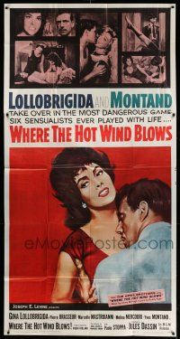 1r991 WHERE THE HOT WIND BLOWS 3sh '60 Jules Dassin's La Legge, art of sexy Gina Lollobrigida!