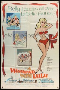 1r021 WEEKEND WITH LULU 40x60 '61 Hammer English comedy, art of sexy Heidi Erich!