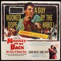 1r155 MONKEY ON MY BACK 6sh '57 Cameron Mitchell chooses a woman over dope and kicks the habit!