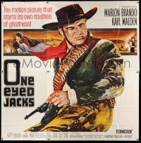 1r160 ONE EYED JACKS 6sh '61 great artwork of star & director Marlon Brando with gun & bandolier!